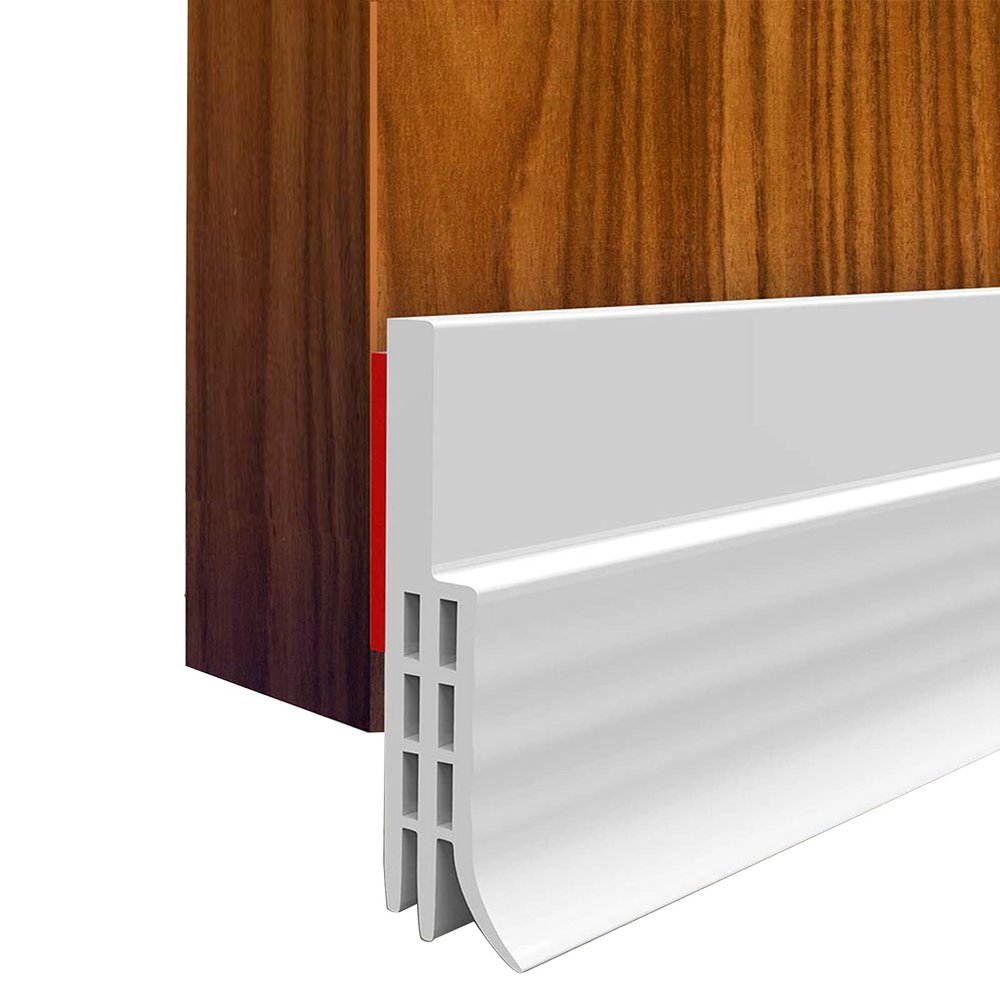 2PACK Door Draft Stopper, Strong Adhesive Door Sweep for Exterior and Interior Doors, Dustproof and Soundproof, 2" W x 39" L (White)