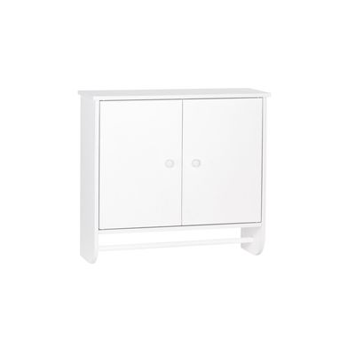 RiverRidge Medford 2 Door Wall Mounted Bathroom Cabinet with Towel Bar and Adjustable Shelf - Compact Bathroom Storage for Toiletries & Essentials