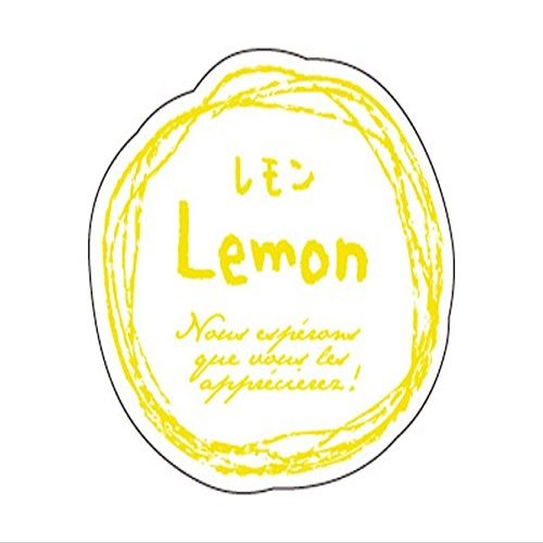 Cotta 67125 Stickers, Natural Flavor, Lemon, White, Yellow, 1.1 x 1.3 inches (2.9 x 3.2 cm), Pack of 100