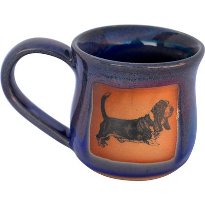 ALWAYS AZUL POTTERY Basset Hound 14 Oz. Mug in Purple Haze Glaze - Handmade Ceramic Coffee Mug - Stylish and Unique Handcrafted Artistic Drinkware - Polished Clay Cups, Great for Coffee, Tea, and More