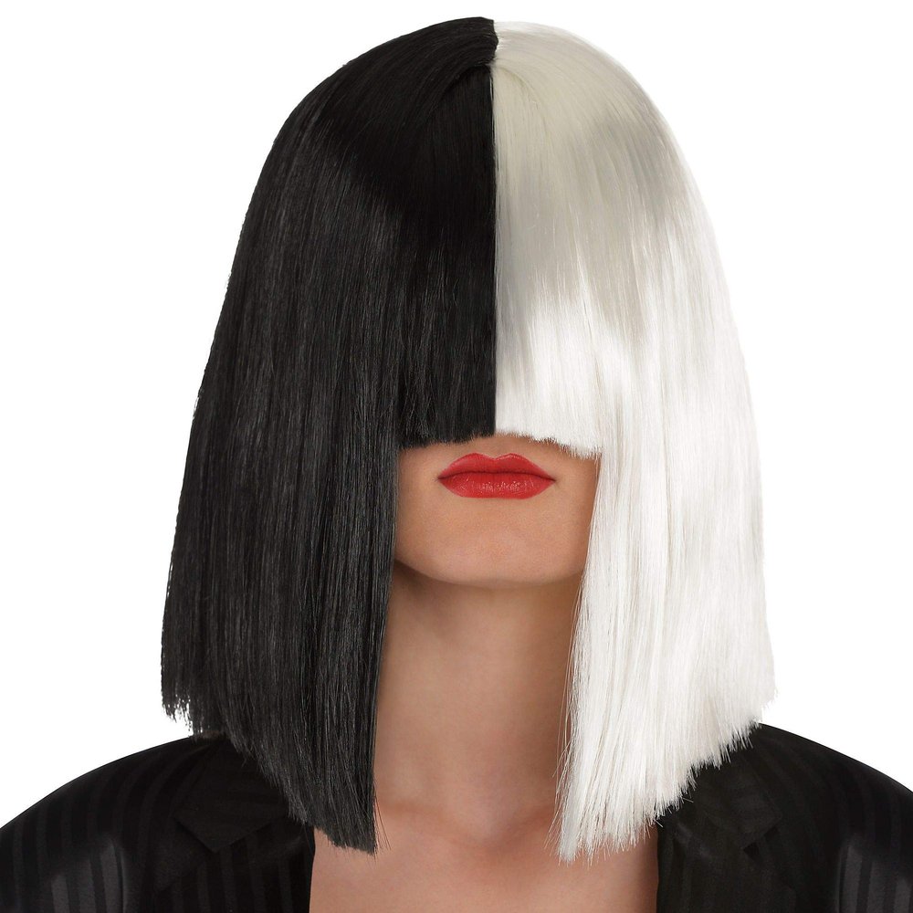 Adult Secret Singer Black & White Wig