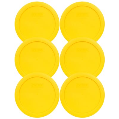Pyrex 7201-PC 4 Cup Meyer Lemon Yellow Food Storage Replacement Lids (6-Pack) - Made in USA