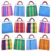 24 Pcs Small Mexican Tote Mercado Bags 7.5 inch by 7.5 inch, Assorted Colors High Thread Mesh - Mini Mexican Mercado Candy Bags view 1