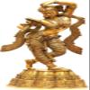 Exotic India A Young Lady Applying Vermilion (A Sculpture Inspired by Khajuraho) - Brass Statue - Color Natural Brass Color view 1