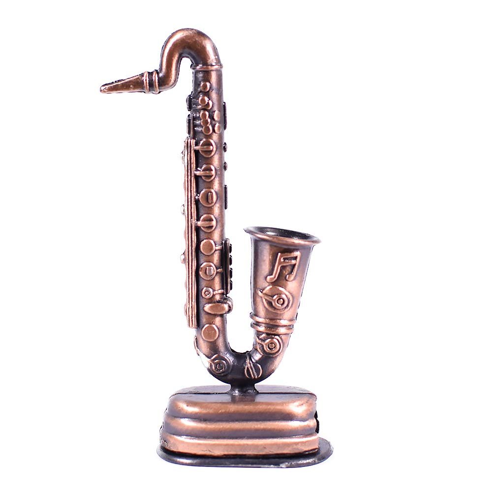 Miniature Saxophone Replica Die Cast Pencil Sharpener - Collectible Bronze Music Figurine - Musician Gift