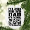 Designsify Christmas Tree Decoration, Proud Museum Curator Dad of Awesome Daughter, Circle Ornament, Gifts for Birthday Anniversary Valentines Mom Mothers Fathers Day Party, to Men Women Him Her view 2