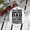 Designsify Christmas Tree Decoration, Proud Museum Curator Dad of Awesome Daughter, Circle Ornament, Gifts for Birthday Anniversary Valentines Mom Mothers Fathers Day Party, to Men Women Him Her view 3