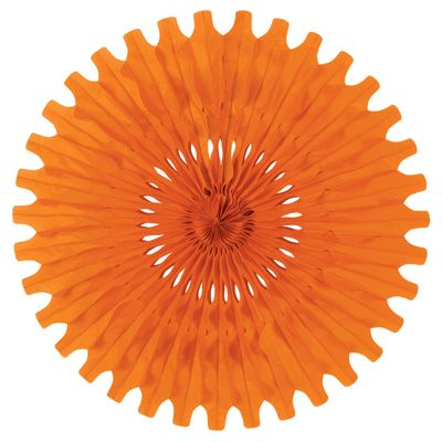 Beistle Club Pack Halloween Orange Paper Tissue Fan, Box of 12