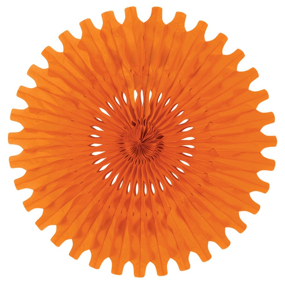 Beistle Club Pack Halloween Orange Paper Tissue Fan, Box of 12