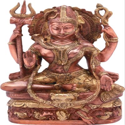 Exotic India Ardhanarishvara, Copper-God, Size: 2.7x5.7x9.7 Inch