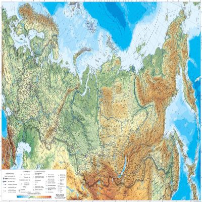 Gifts Delight Laminated 42x24 High Quality Poster: Physical Map - Maps of Russia Detailed map of Russia with cities and regions Map of Russia by region Map