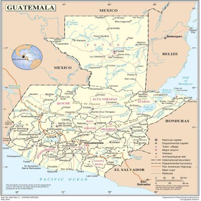 Gifts Delight Laminated 24x28 Poster: Road Map - Large Detailed Road and Political Map of Guatemala Guatemala Large Apps Directories