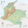 Laminated 24x32 Poster: Colombia Physical Map - Full SizeF view 1