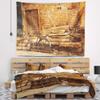 Designart ' Bicycle Against Brown Landscape Photo Tapestry Blanket Dcor Wall Art for Home and Office, Created On Lightweight Polyester Fabric x Large: 80 in. x 68 in view 1