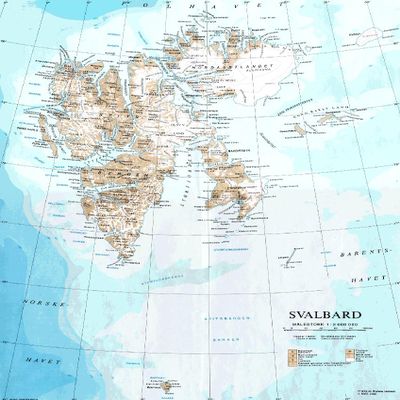 Gifts Delight Laminated 21x30 Poster Svalbard Archipelago map-fr