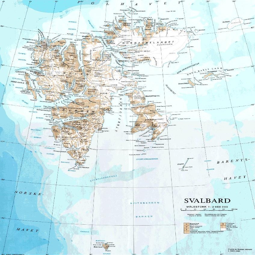 Gifts Delight Laminated 21x30 Poster Svalbard Archipelago map-fr