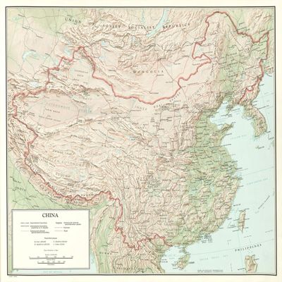 Gifts Delight Laminated 28x24 Poster: Pin China Physical Map Land Composition 1024x824 Maps of on
