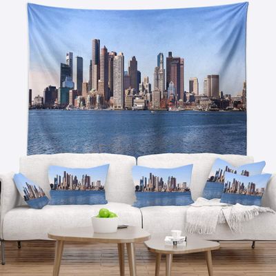 Designart ' Boston Skyline Panorama' Cityscape Photo Tapestry Blanket Dcor Wall Art for Home and Office x Large: 92 in. x 78 in