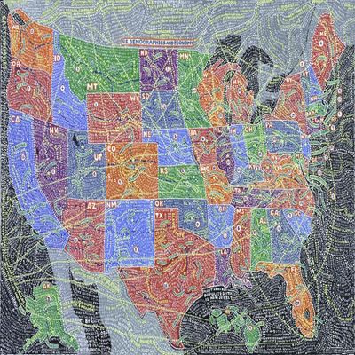 Gifts Delight Laminated 35x24 Poster: Economic Map - Color by Number The Gorgeous, Obsessive U.S. Maps of Paula Scher - Curbed