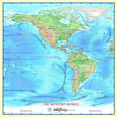 Gifts Delight Laminated 24x25 Poster: Physical Map - Western Hemisphere Wall Map