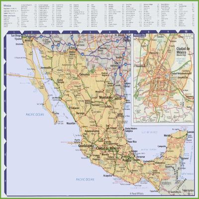 Gifts Delight Laminated 32x24 Poster: Road map of Mexico