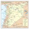 Gifts Delight Laminated 31x24 Poster: Political Map - Large Detailed Political and Administrative map of Syria with Roads, Railroads, Cities and view 1
