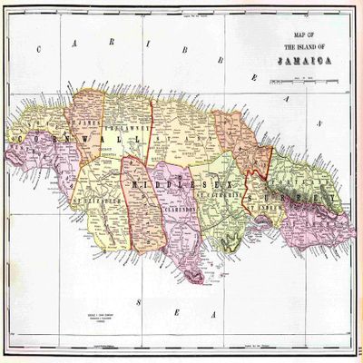 Gifts Delight Laminated 34x24 Poster: Road Map - Map of Jamaica, Jamaica Maps - Mapsof.net