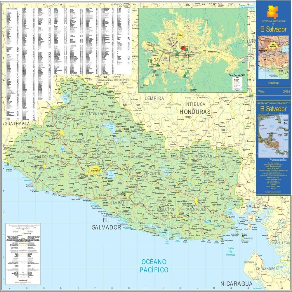 Gifts Delight Laminated 30x24 Poster: Large Detailed Road map of El Salvador. El Salvador Large Detailed Road mapMaps