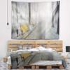 Designart ' Yellow Seats in Mariinsky Garden' Landscape Photography Tapestry Blanket Dcor Wall Art for Home and Office Medium: 39 in. x 32 in view 1