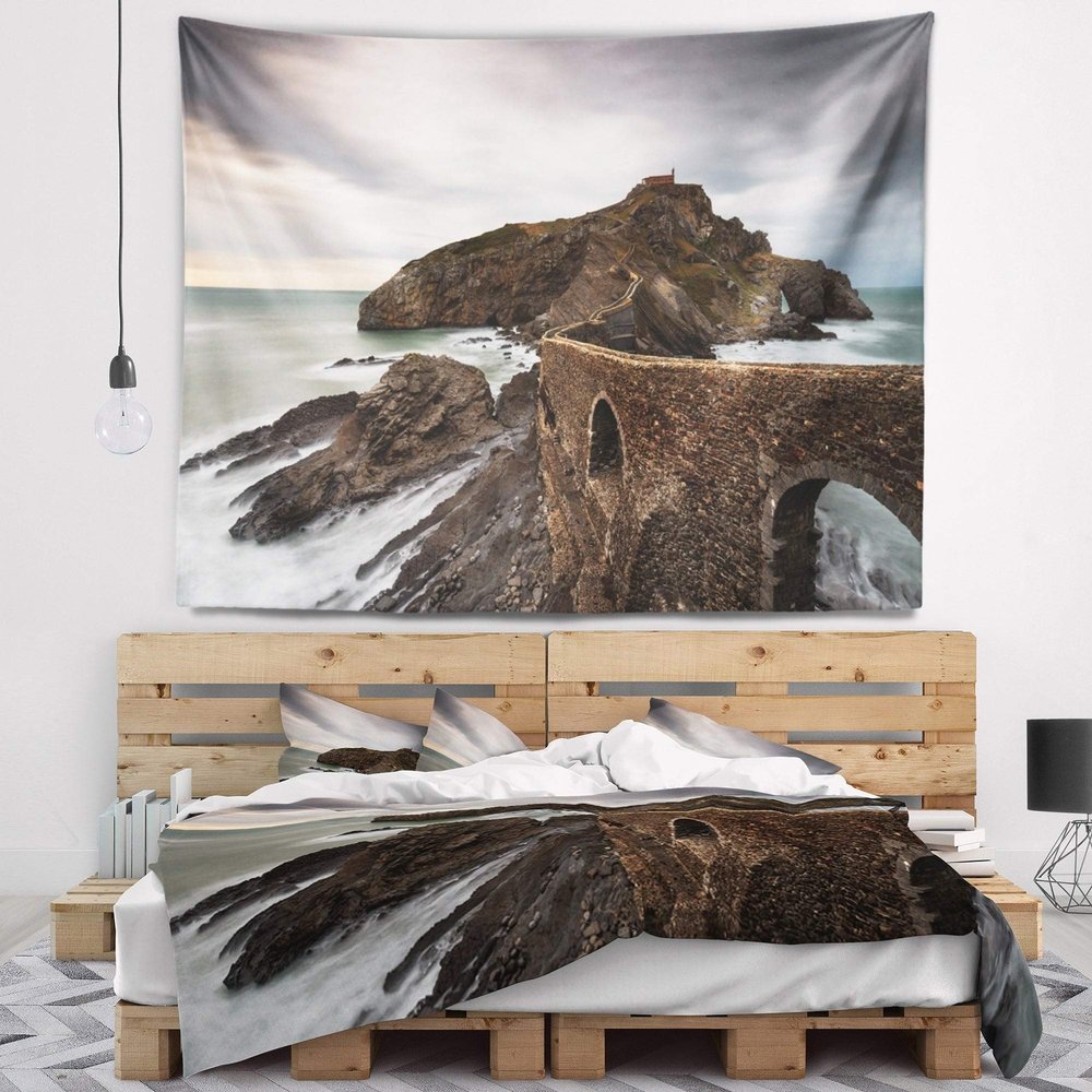 Designart Cape and Chapel in Spanish Beach, X-Large/92 x 78"