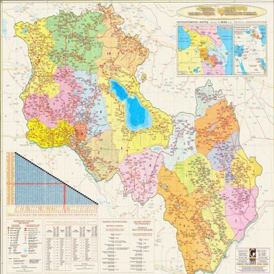 Gifts Delight Laminated 32x24 Poster: Political Map - Maps of Armenia Detailed map of Armenia in English Tourist map of Armenia Road map of