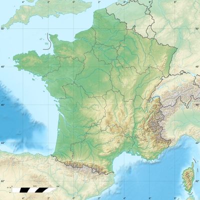 Gifts Delight Laminated 25x24 Poster France Relief Location map