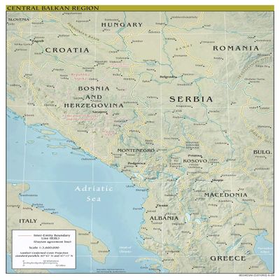 Gifts Delight Laminated 24x30 Poster: Political Map - Maps of Balkans Detailed Political, Relief, Road and Other maps of Balkan Region Balkans