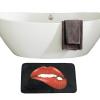 Amagical Sexy Decor Red and Black Bathroom Decoration 3 Piece Bathroom Mat Set Woman Red Lips Print Bath Mat Contour Mat Toilet Cover view 2