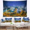 Designart ' Bangkok City' Cityscape Photography Tapestry Blanket Dcor Wall Art for Home and Office Large: 60 in. x 50 in view 1