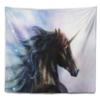 Designart ' Black Unicorn' Animal Tapestry Blanket Dcor Wall Art for Home and Office, Created On Lightweight Polyester Fabric x Large: 92 in. x 78 in view 4