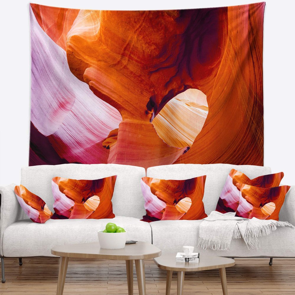 Designart ' Antelope Canyon USA' Landscape Photo Tapestry Blanket Dcor Wall Art for Home and Office x Large: 92 in. x 78 in