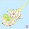Gifts Delight Laminated 40x24 Poster: Road Map of Cyprus Tourist Map of Cyprus Maps of Districts in Cyprus view 1