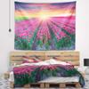 Designart ' Blooming Tulips at Sunrise' Photography Tapestry Blanket Dcor Wall Art for Home and Office x Large: 92 in. x 78 in view 1