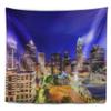 Designart ' Charlotte North Carolina Cityscape Tapestry Blanket Dcor Wall Art for Home and Office, Created On Lightweight Polyester Fabric x Large: 92 in. x 78 in view 2