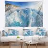 Designart ' Blue Ice Mountains in Lake Baikal Siberia' Landscape Tapestry Blanket Dcor Wall Art for Home and Office, Created On Lightweight Polyester Fabric x Large: 92 in. x 78 in view 1