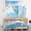Designart ' Blue Ice Mountains in Lake Baikal Siberia' Landscape Tapestry Blanket Dcor Wall Art for Home and Office, Created On Lightweight Polyester Fabric x Large: 92 in. x 78 in view 2