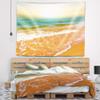 Designart ' Clear Waters in Early Morning Beach' Seashore Tapestry Blanket Dcor Wall Art for Home and Office, Created On Lightweight Polyester Fabric Medium: 39 in. x 32 in view 1