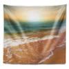 Designart ' Clear Waters in Early Morning Beach' Seashore Tapestry Blanket Dcor Wall Art for Home and Office, Created On Lightweight Polyester Fabric Medium: 39 in. x 32 in view 2