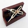 Mahira Nautical Solid Brass Proportional Divider Marine Navigation Compass With Wooden Box view 1