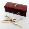 Mahira Nautical Solid Brass Proportional Divider Marine Navigation Compass With Wooden Box view 2