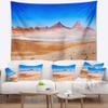 Designart ' Beauty Lake and Volcano on Altiplano' Modern Seascape Tapestry Blanket Dcor Wall Art for Home and Office Medium: 39 in. x 32 in view 1