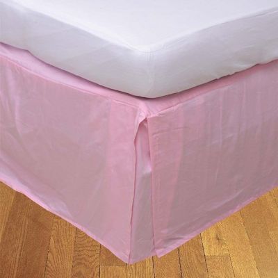 Selection Bedding Collection 1 PC Split Corner Bed Skirt 100% Egyptian Cotton Super Luxurious 300 Thread Count Drop Length 17 Inches, (Twil XL, Pink)