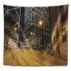 Designart ' Busy Traffic and City at Night' Cityscape Tapestry Blanket Dcor Wall Art for Home and Office, Created On Lightweight Polyester Fabric Medium: 39 in. x 32 in view 2