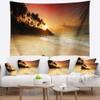 Designart ' Amazing Sunset and Beach in Sri Lanka' Modern Seashore Tapestry Blanket Dcor Wall Art for Home and Office, Created On Lightweight Polyester Fabric x Large: 92 in. x 78 in view 1